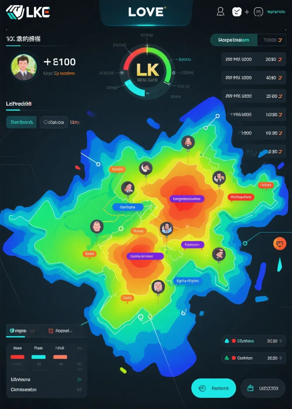 LCP控图与视野热力图示意